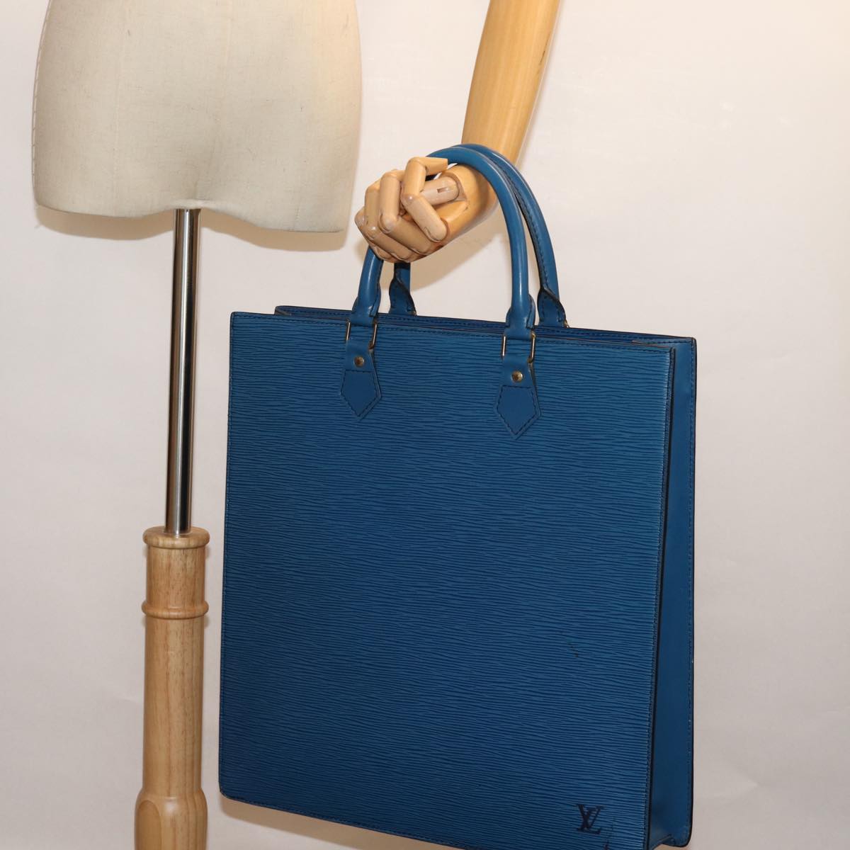 LOUIS VUITTON Epi Sac Plat Hand Bag Blue M52075 LV 74512