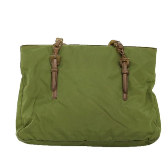 Luxury PradaChain Tote Bag Nylon Khaki 74538