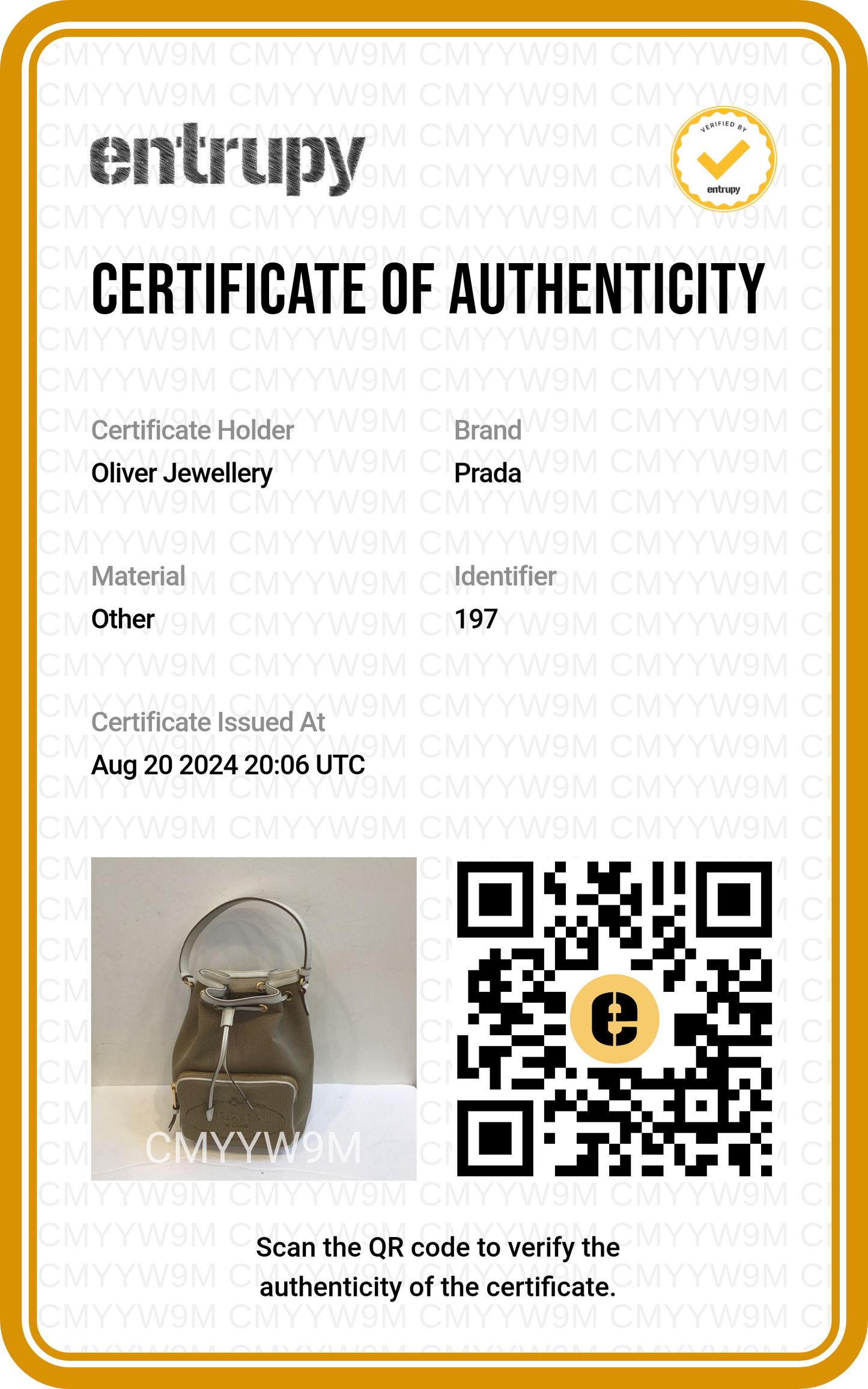 Prada Brown Logo Jacquard Bucket Bag