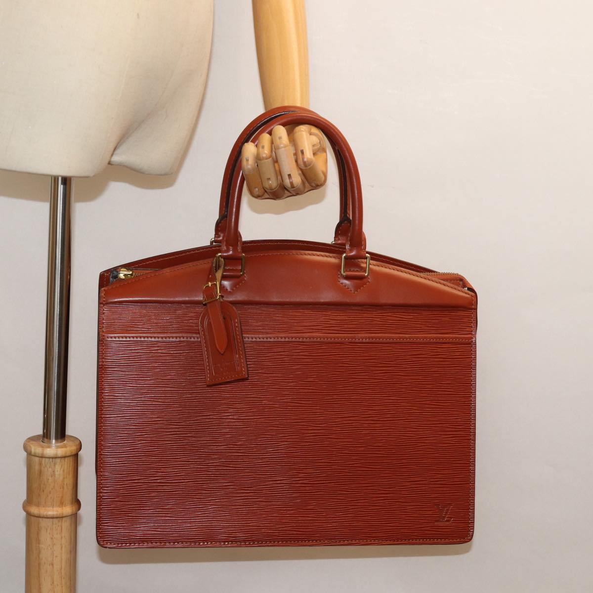 LOUIS VUITTON Epi Riviera Hand Bag Brown M48183 LV 75100