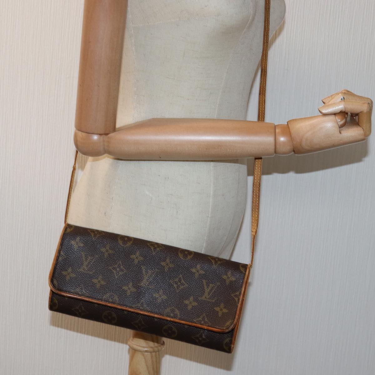 LOUIS VUITTON Monogram Pochette Twin GM Shoulder Bag M51852 LV 75154