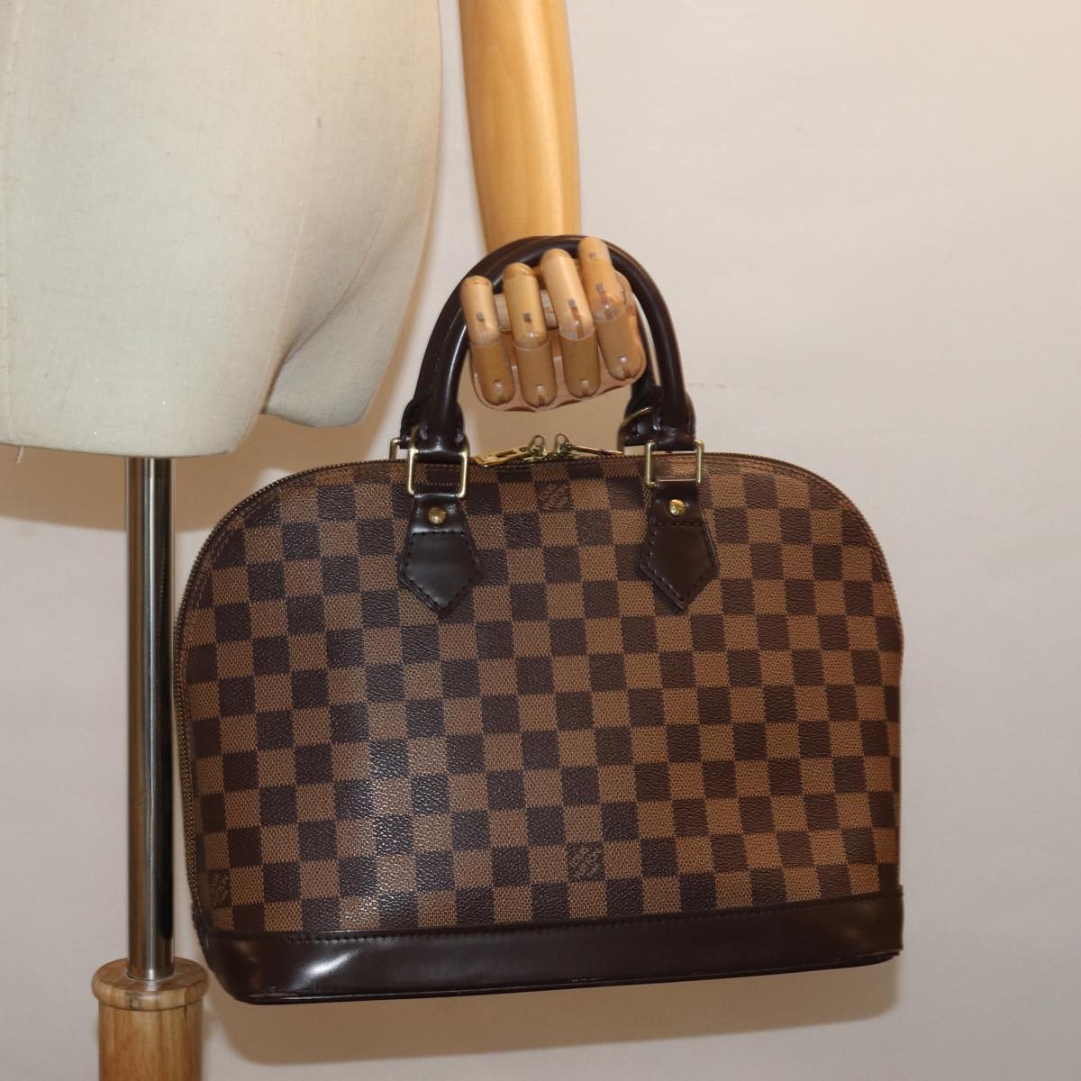 LOUIS VUITTON Damier Ebene Alma Hand Bag N51131 LV 75381