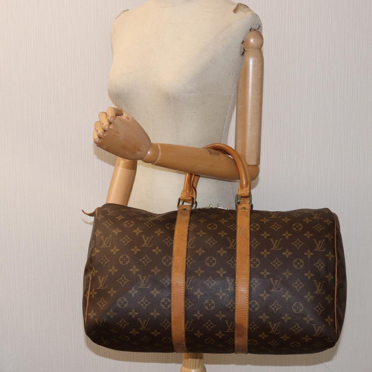 LOUIS VUITTON Monogram Keepall 45 Boston Bag M41428 LV 75423