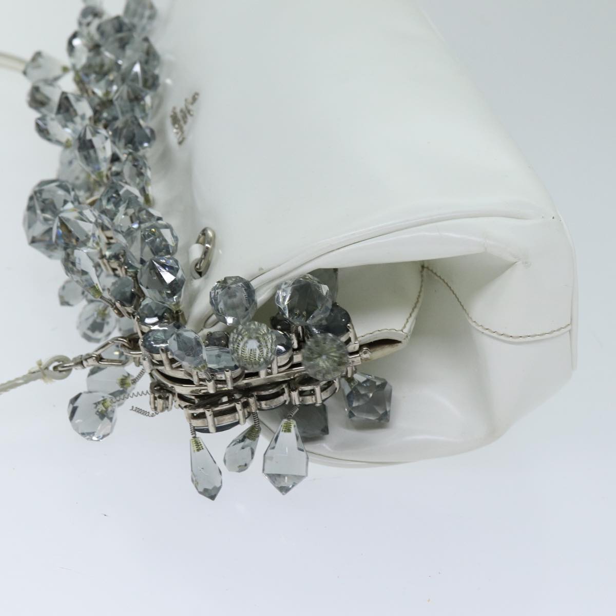 Luxury PradaShoulder Bag Patent leather White 75425