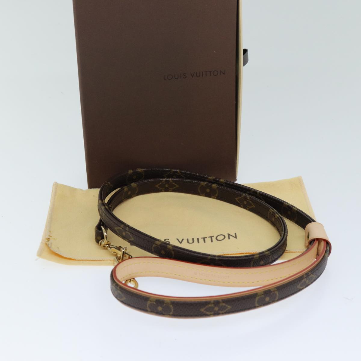 LOUIS VUITTON Monogram Less Baxter MM Dog Leash M58056 LV 75533