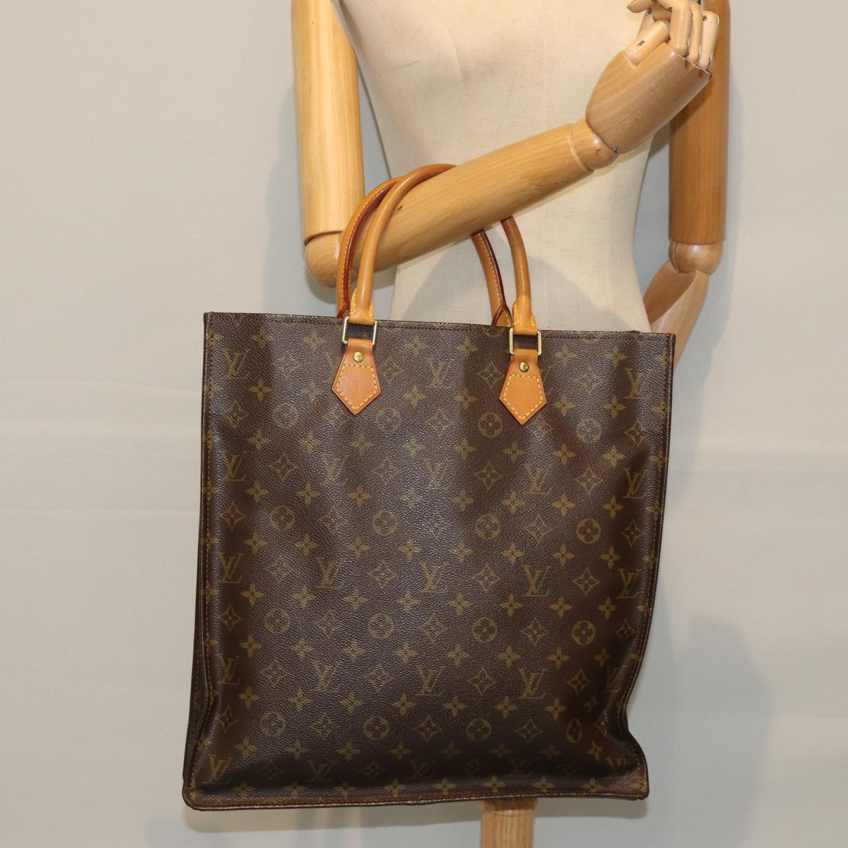LOUIS VUITTON Monogram Sac Plat Hand Bag M51140 LV 75549