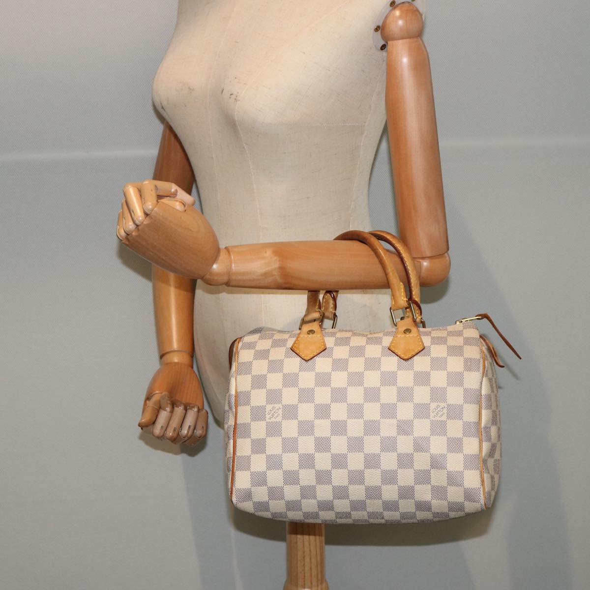 LOUIS VUITTON Damier Azur Speedy 25 Hand Bag N41534 LV 75552