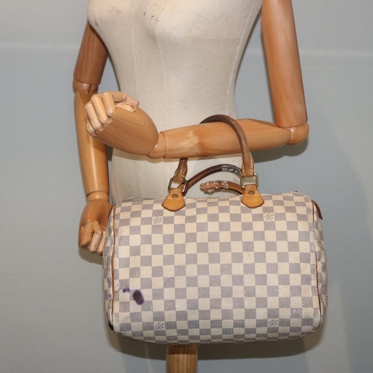 LOUIS VUITTON Damier Azur Speedy 30 Hand Bag N41533 LV 75554