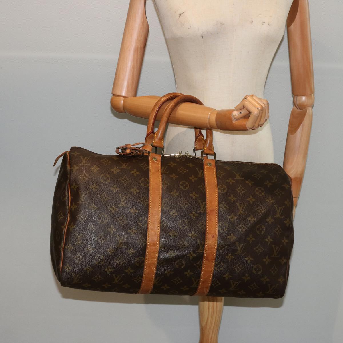LOUIS VUITTON Monogram Keepall 45 Boston Bag M41428 LV 75558