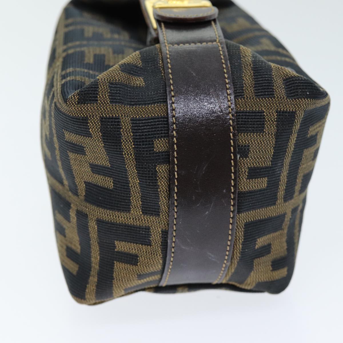 Luxury Fendi Zucca Canvas Vanity Cosmetic Pouch Brown Black75565