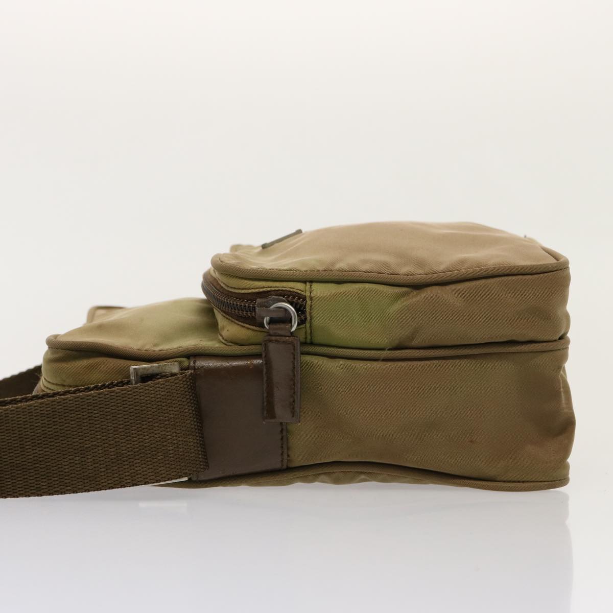 Luxury PradaShoulder Bag Nylon Khaki 75573