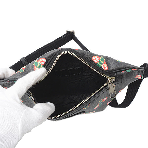 Luxury Gucci Trending 2025 GG Supreme PVC Body Bag Bee Black 675181