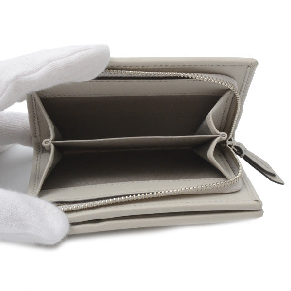 Luxury Gucci Trending 2025 Leather Double G Compact Wallet Light Gray