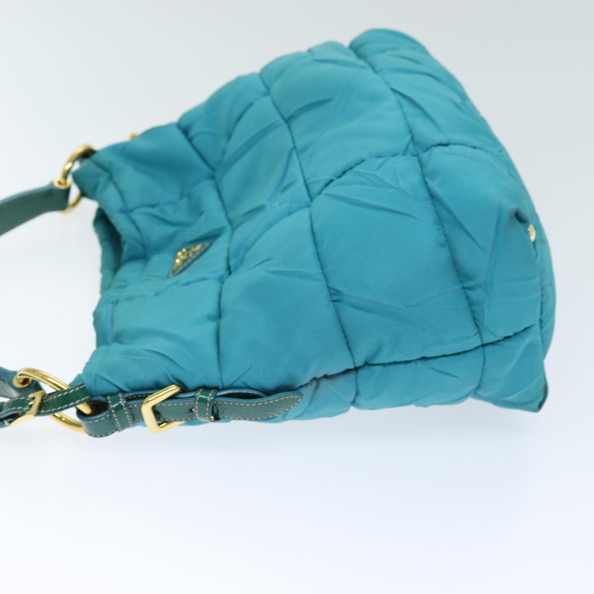Luxury PradaTote Bag Nylon Turquoise Blue 75648