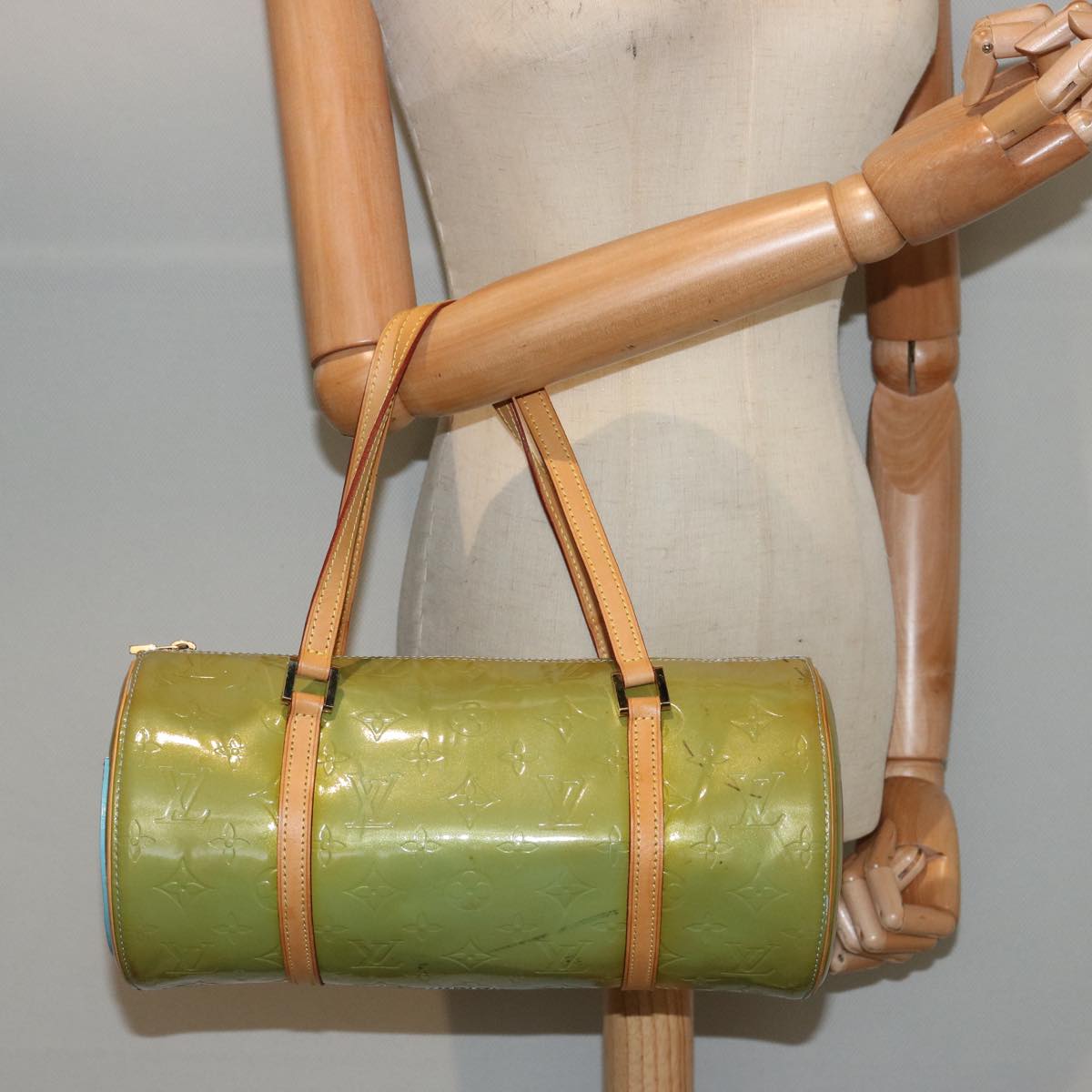 LOUIS VUITTON Monogram Vernis Bedford Hand Bag Baby Blue M91007 LV 75761