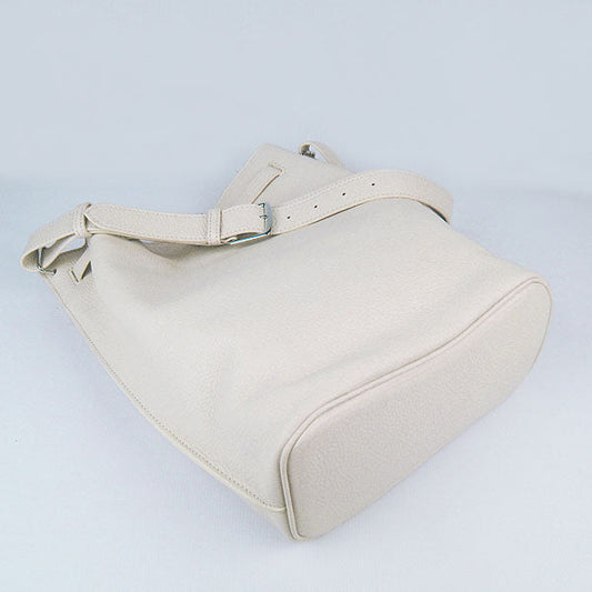 Luxury Hermes Nappa Leather Shoulder Bag H2804 beige Silver