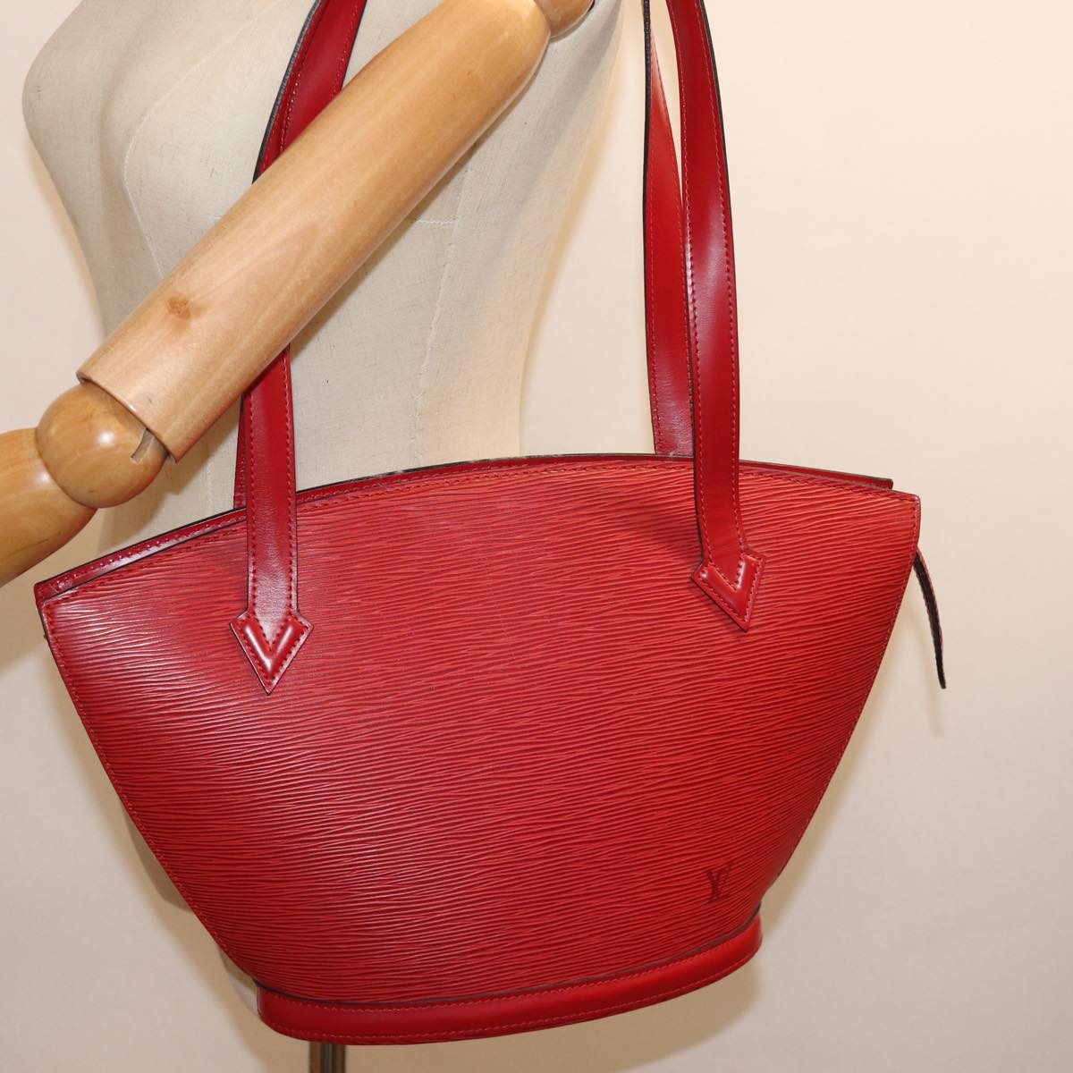 LOUIS VUITTON Epi Saint Jacques Poignees Long Hand Bag Red M52337 LV 75949