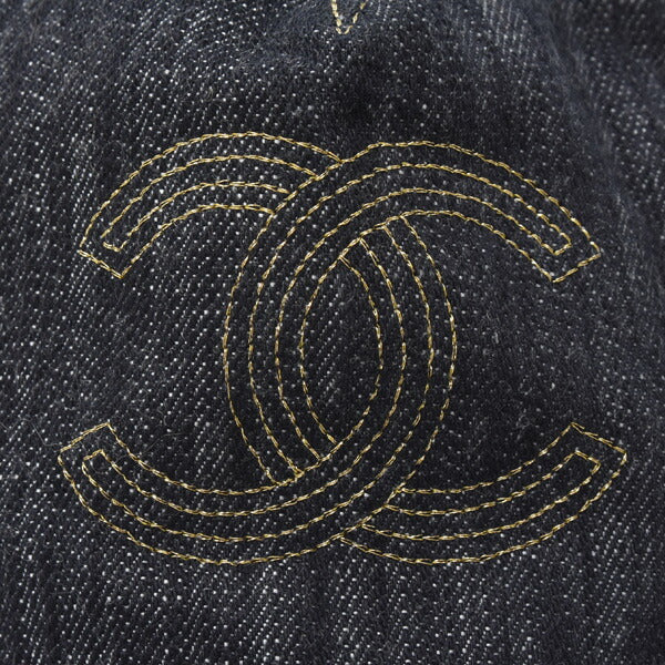 Chanel Denim Cap Cotton Navy Unisex