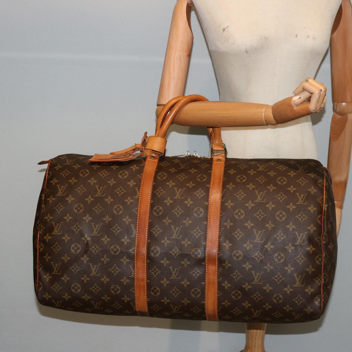 LOUIS VUITTON Monogram Keepall 55 Boston Bag M41424 LV 76066
