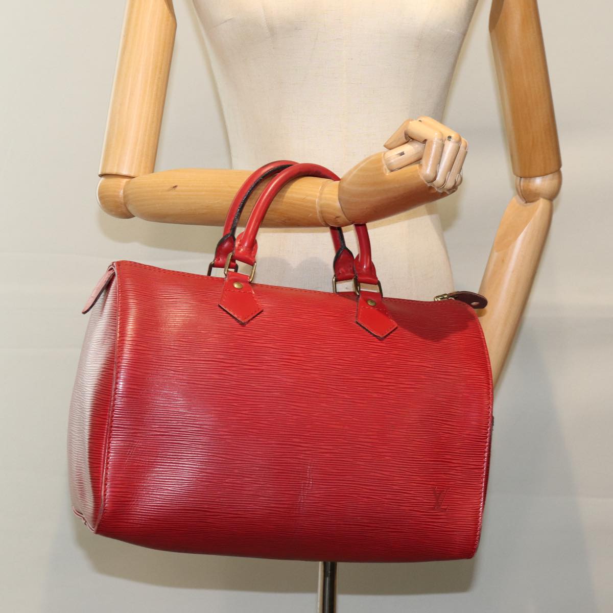 LOUIS VUITTON Epi Speedy 30 Hand Bag Castilian Red M43007 LV 76072