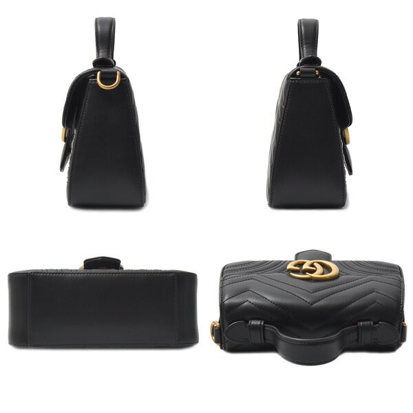 Luxury Gucci Trending 2025 GG Marmont Mini Top Handle Bag 2WAY Black 547260