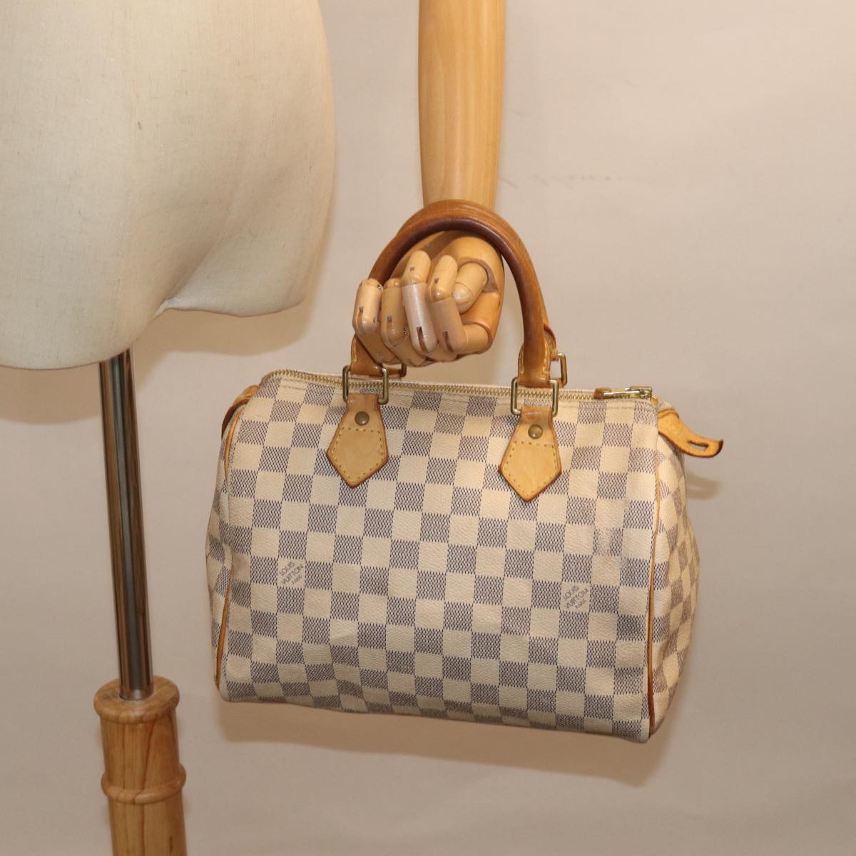 LOUIS VUITTON Damier Azur Speedy 25 Hand Bag N41534 LV 76467