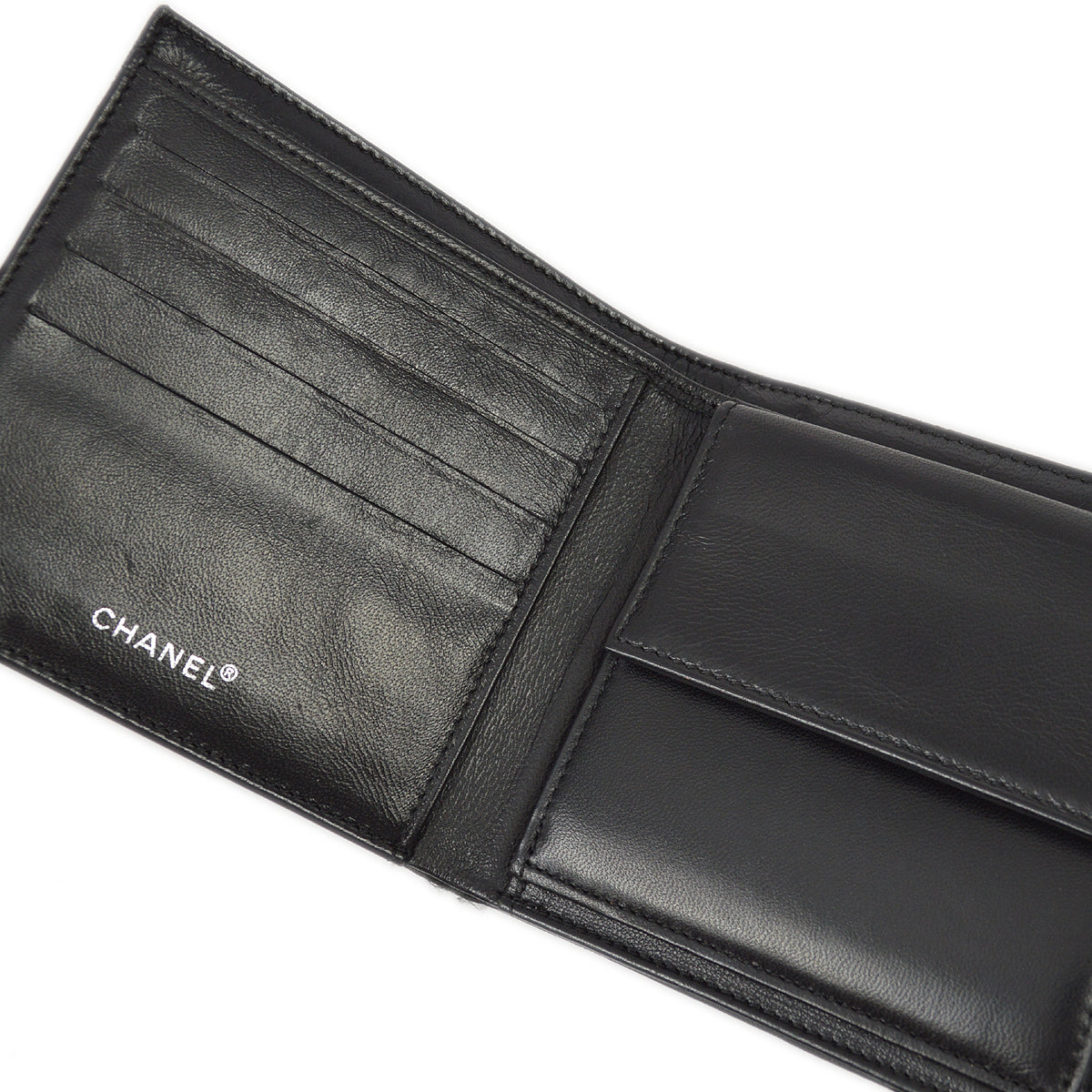 Luxury Chanel 2003-2004 Black New Travel Line Bifold Wallet