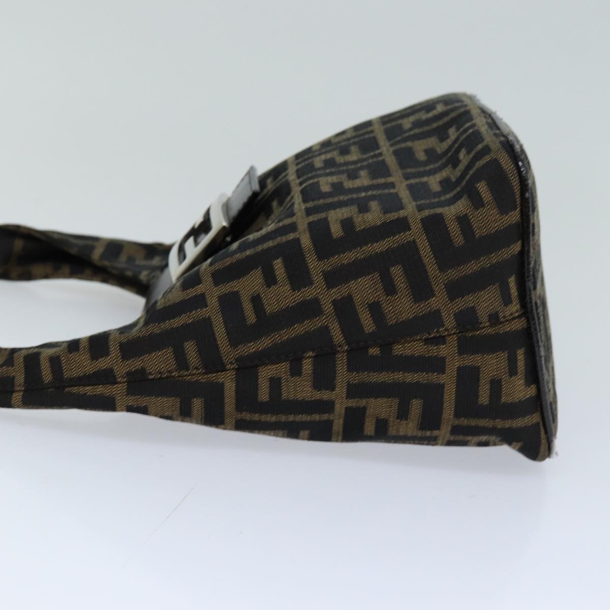Luxury Fendi Zucca Canvas Mamma Baguette Shoulder Bag Black Brown76559