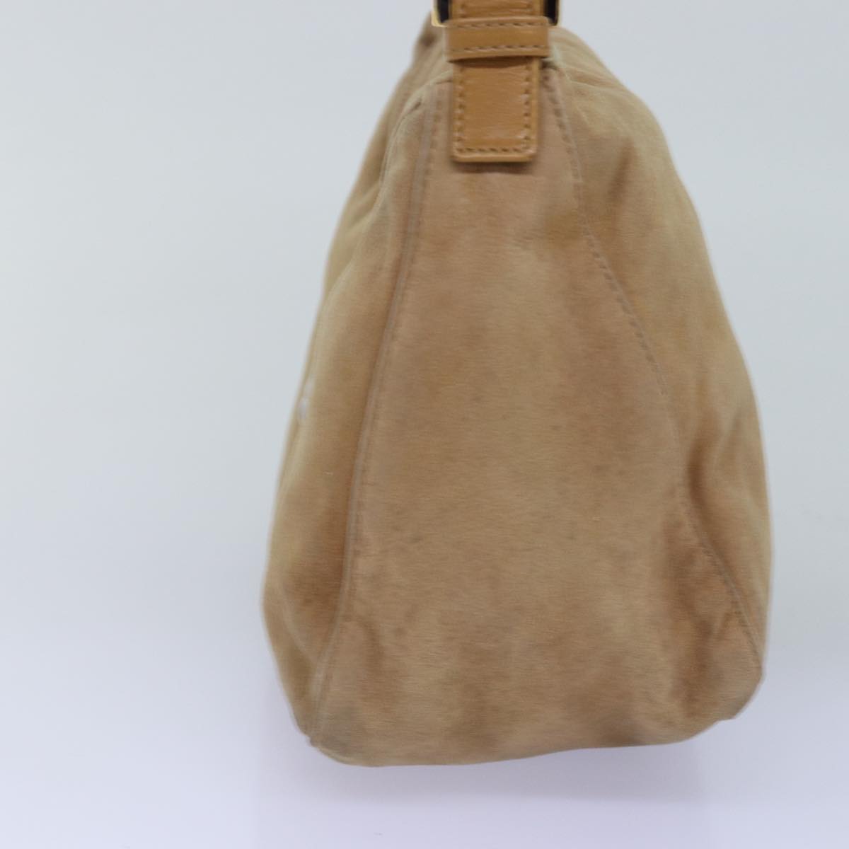 Luxury Fendi Mamma Baguette Shoulder Bag Suede Beige76610