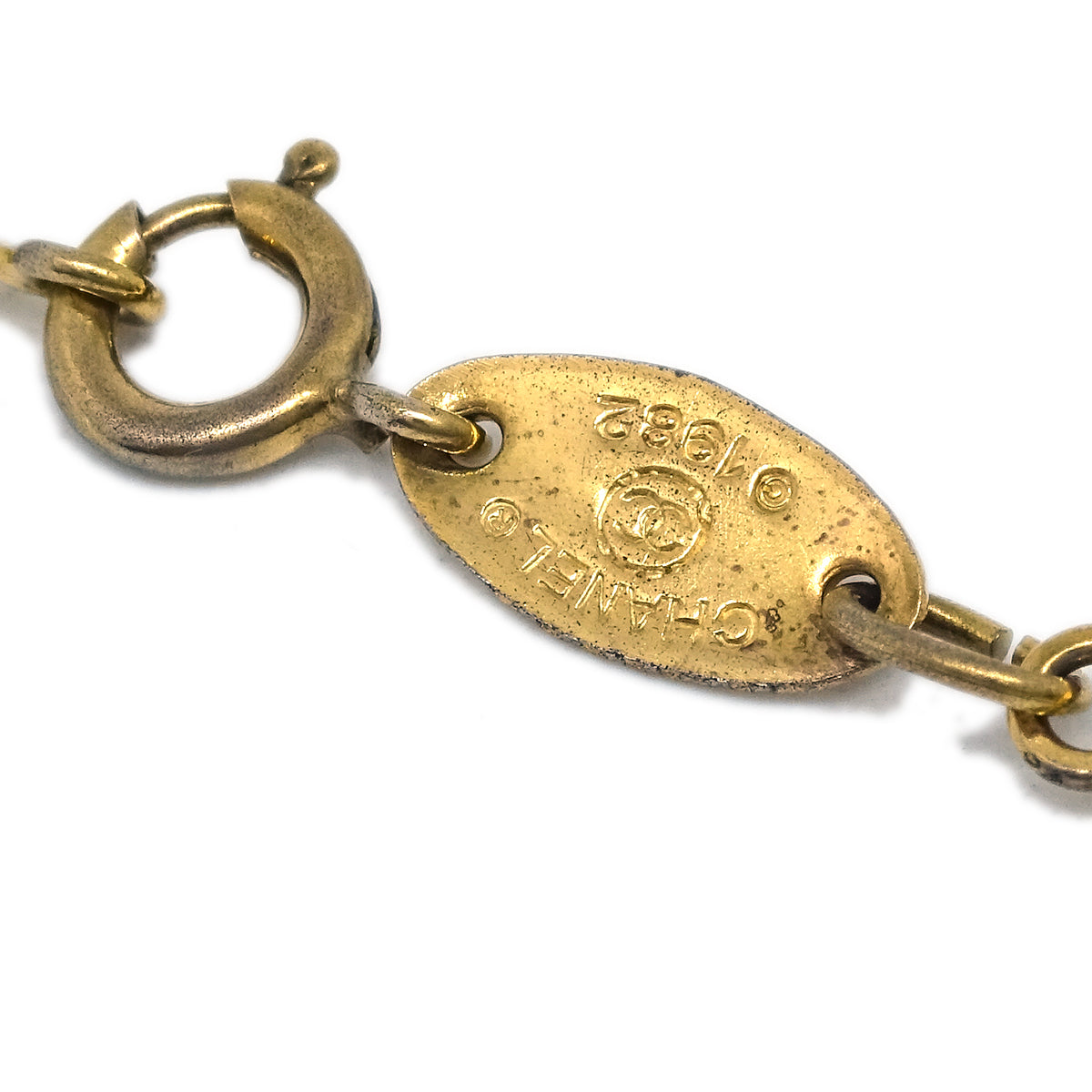 Chanel Mini CC Chain Pendant Necklace Gold 376/1982
