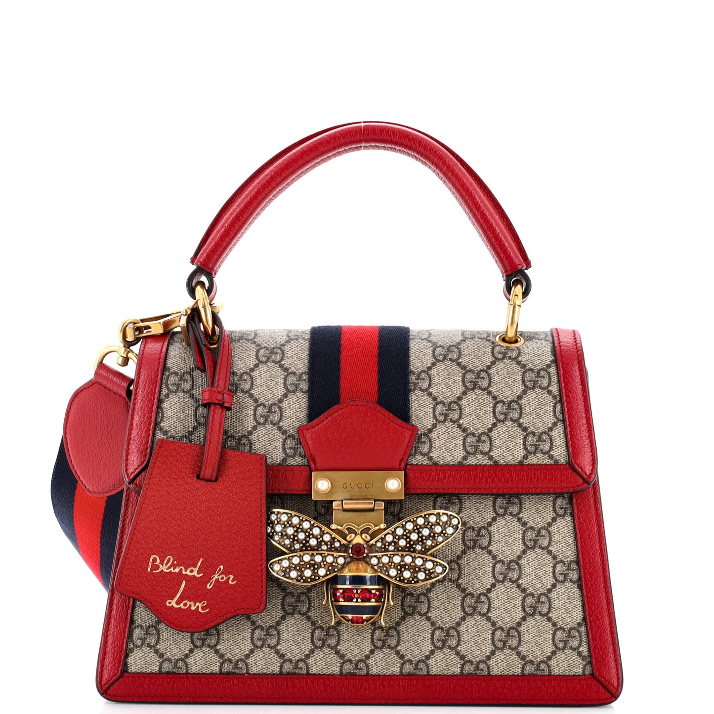Luxury Gucci Trending 2025 Queen Margaret Top Handle Bag GG Coated Canvas Small