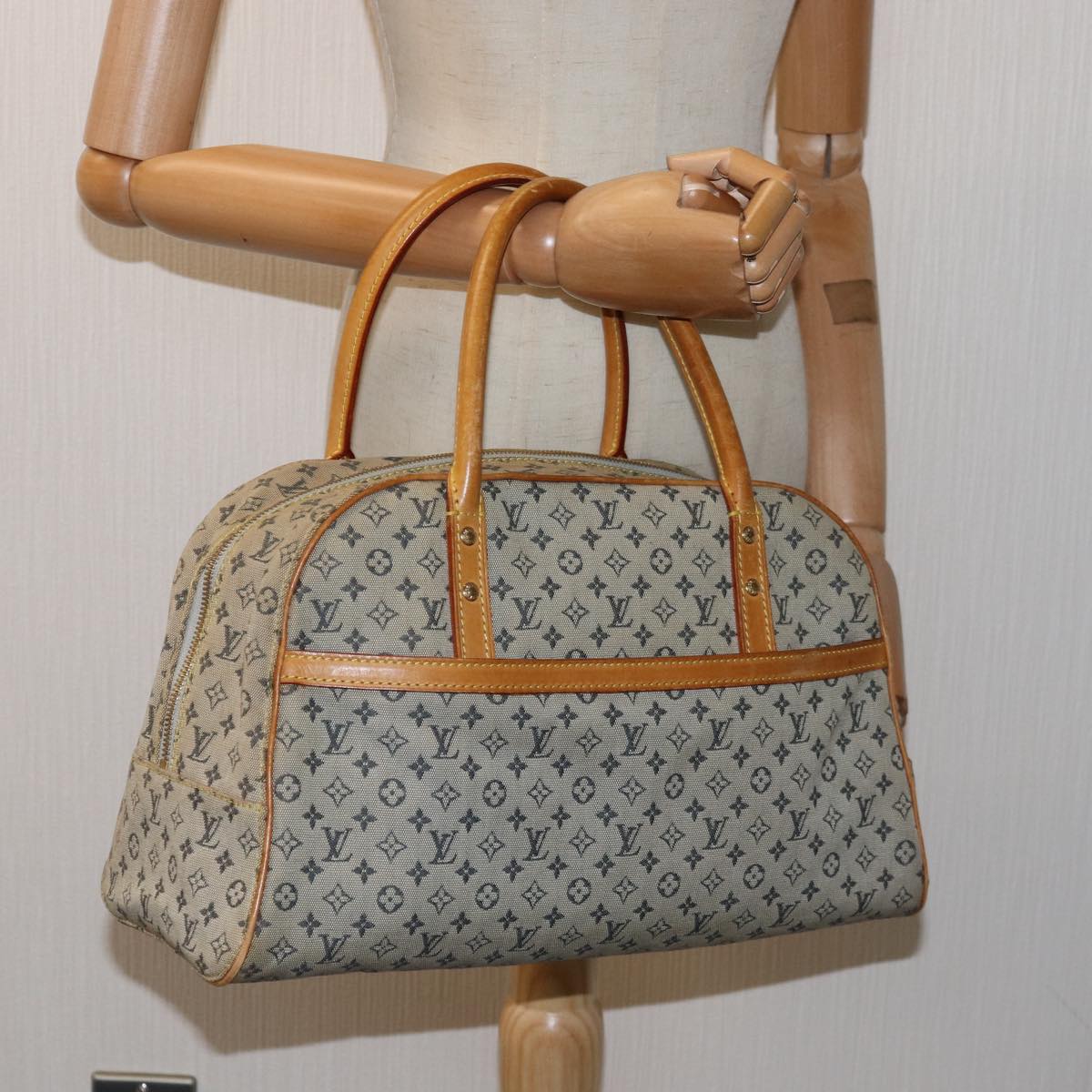 LOUIS VUITTON Monogram mini Marie Hand Bag Blue M92003 LV 77072