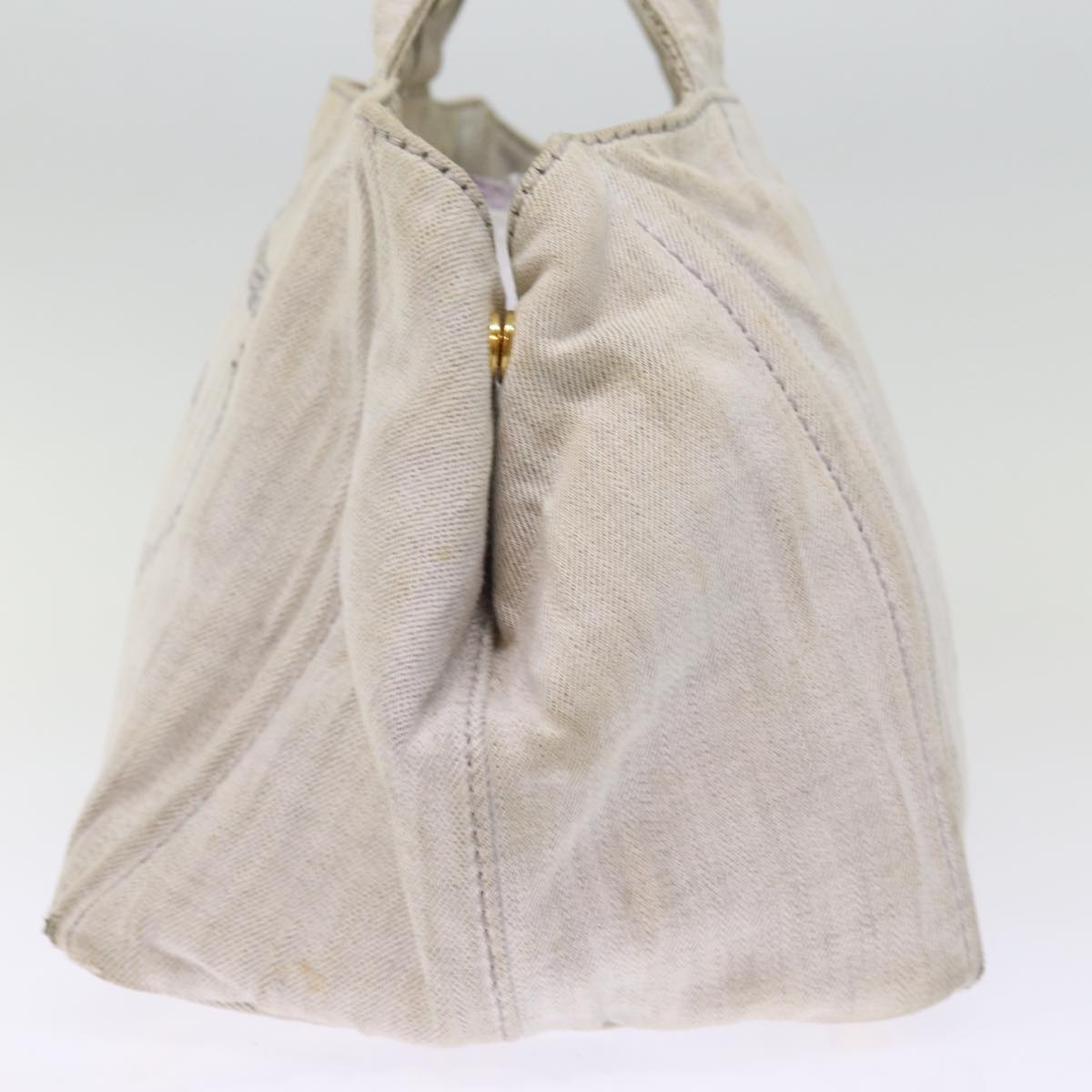 Luxury PradaCanapa MM Hand Bag Canvas 2way Gray 77360