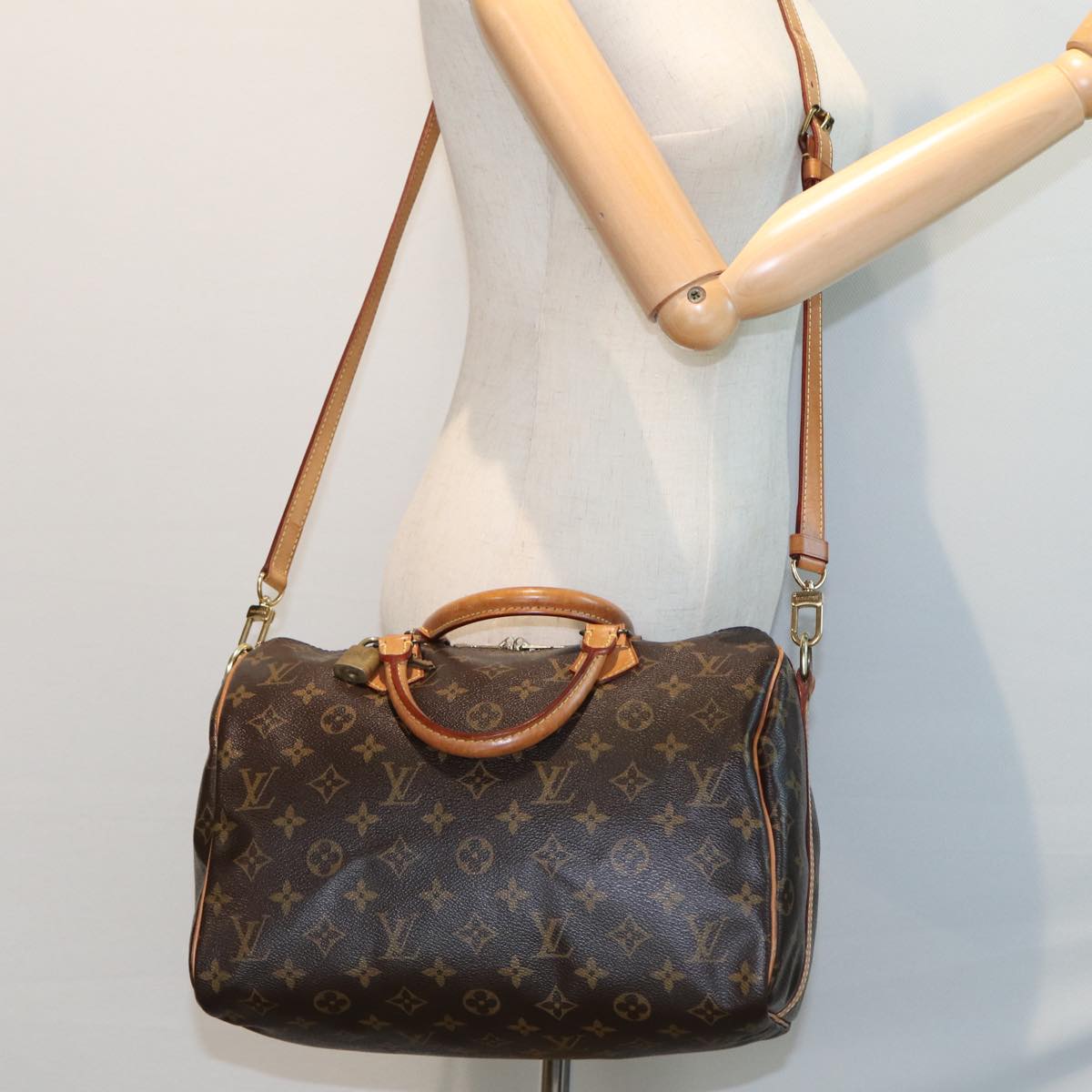 LOUIS VUITTON Monogram Speedy Bandouliere 30 Hand Bag M40391 LV 77518