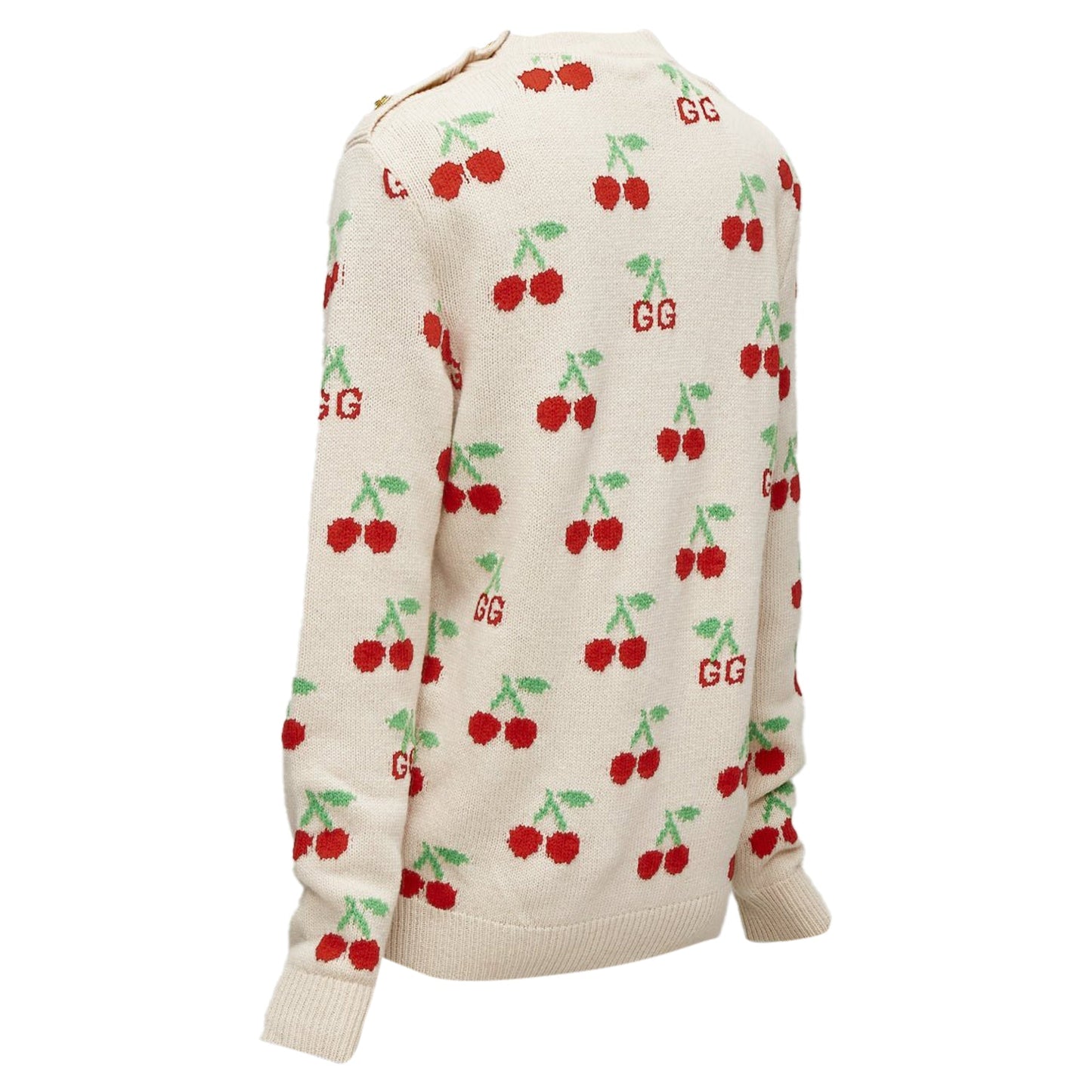 Gucci GG logo Cherries crew long sleeves sweater