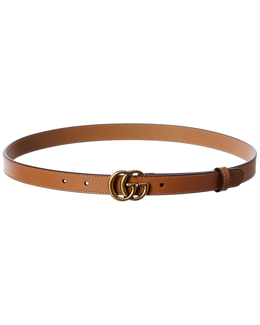 Gucci Double G Thin Leather Belt