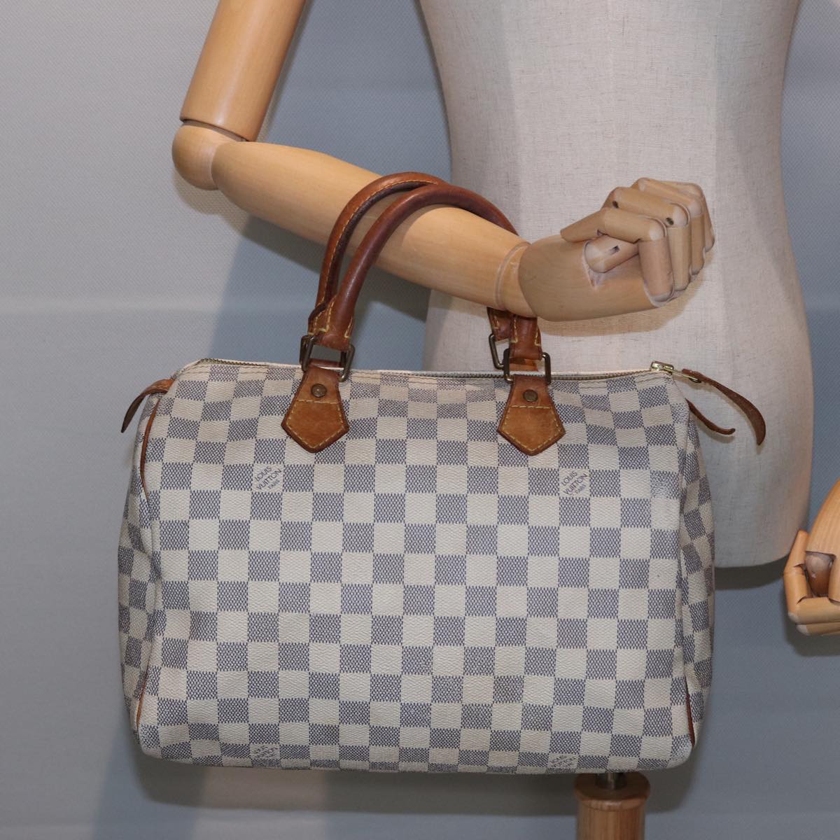 LOUIS VUITTON Damier Azur Speedy 30 Hand Bag N41533 LV 78068