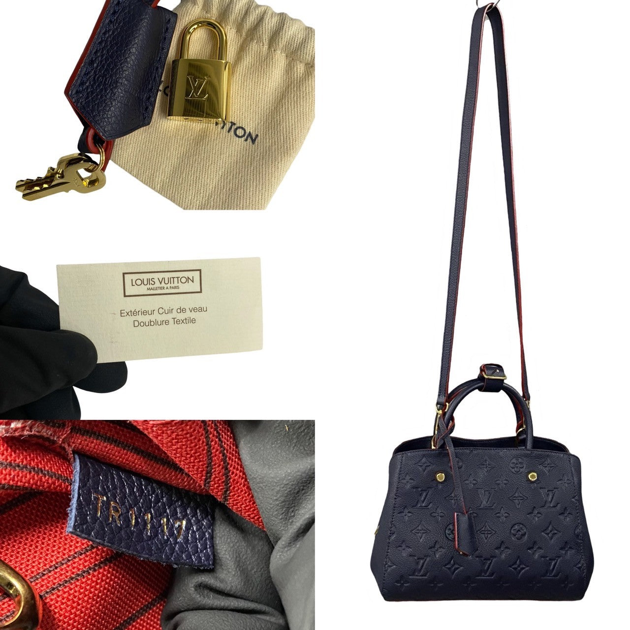LOUIS VUITTON Shoulder Bag Monogram Ann Platt Navy Monogram Ann Platt Montaigne BB