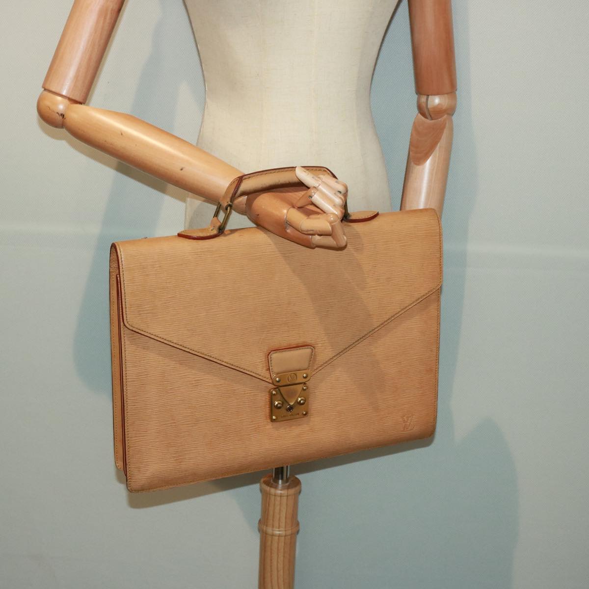 LOUIS VUITTON Epi Serviette Conseiller Briefcase Beige M54429 LV 78690