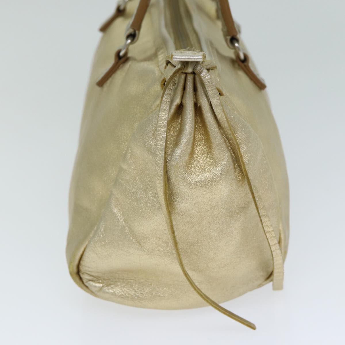 Luxury PradaHand Bag Leather Gold 78813