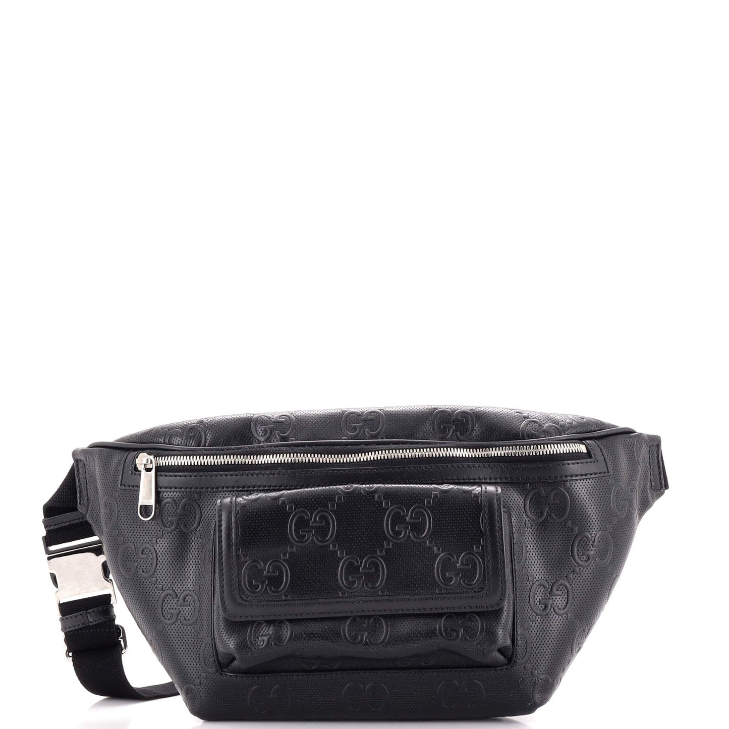 Luxury Gucci Trending 2025 Front Pocket Belt Bag GG Embossed Perforated Leather