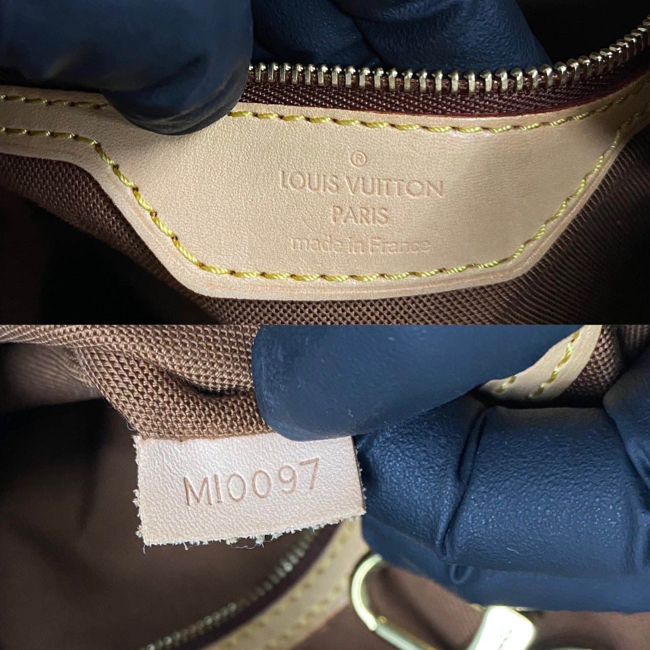 LOUIS VUITTON Tote Bag leather Brown Monogram Batignolles Vertica