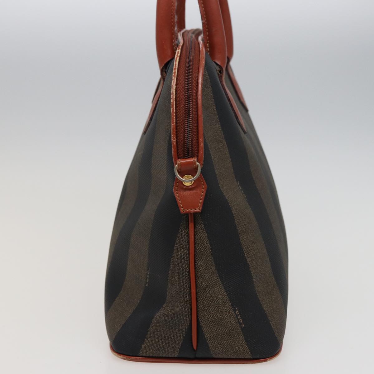 Luxury Fendi Pecan Canvas Hand Bag Brown Black79499