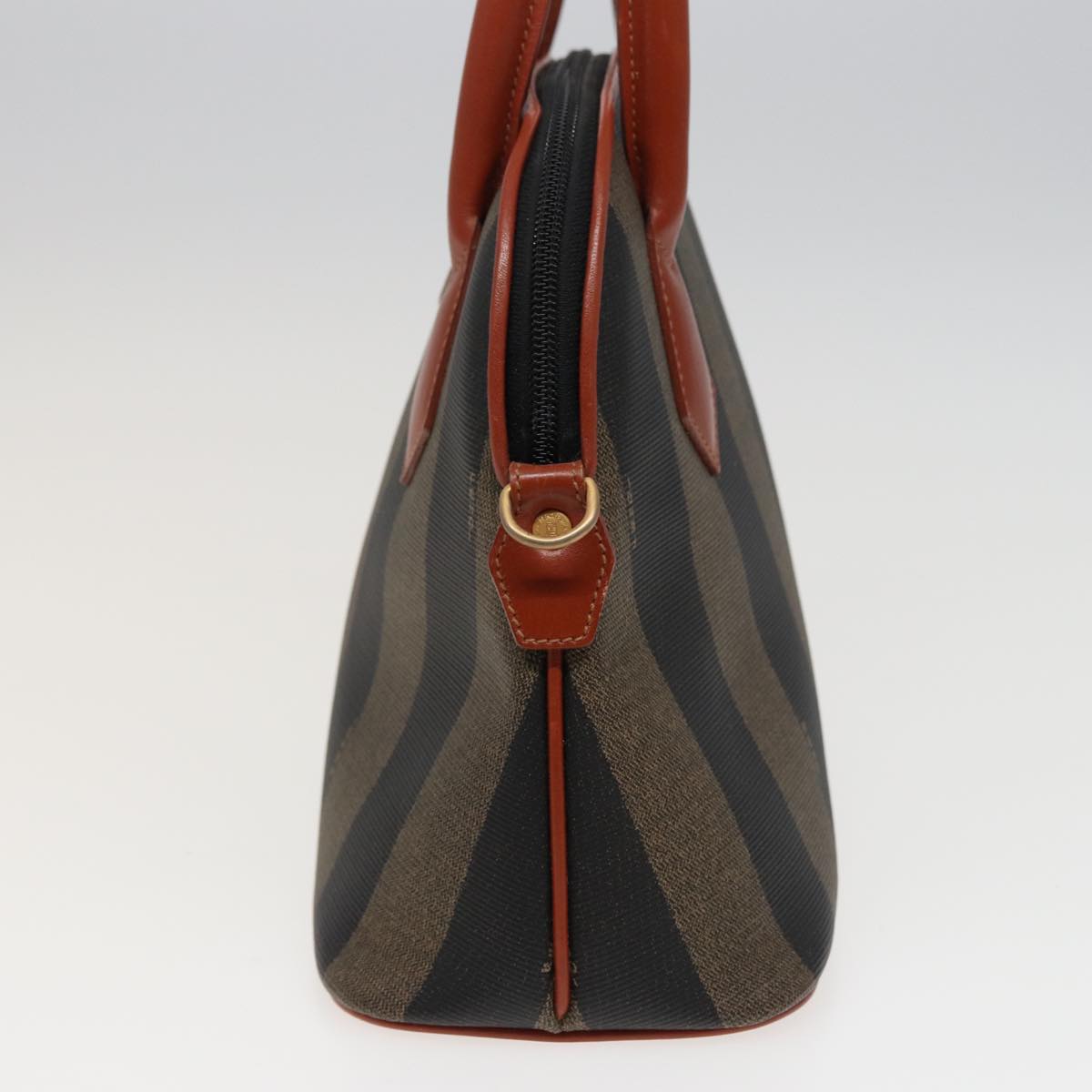 Luxury Fendi Pecan Canvas Hand Bag Brown Black79555
