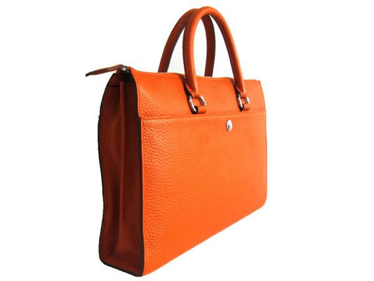 Luxury Hermes Briefcases H2097 Briefcase Cow Leather Orange Handbag