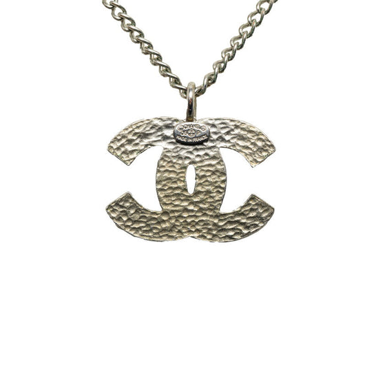 Chanel Coco Necklace Silver Beige Metal Chanel