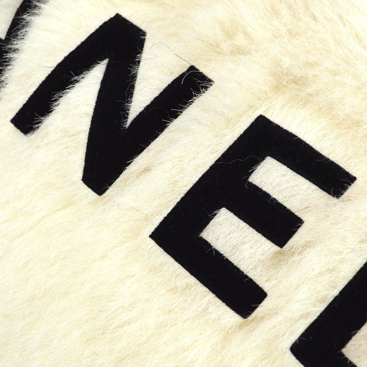 Luxury Chanel 1994 Ivory Faux Fur Logo Arm Warmer Bag