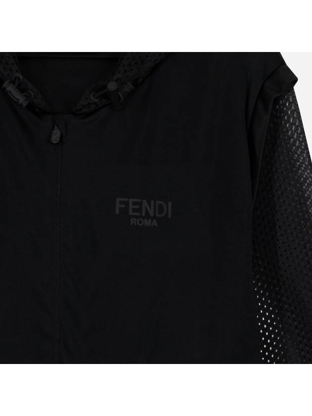 Luxury Fendi Acetate Hooded Jacket Black