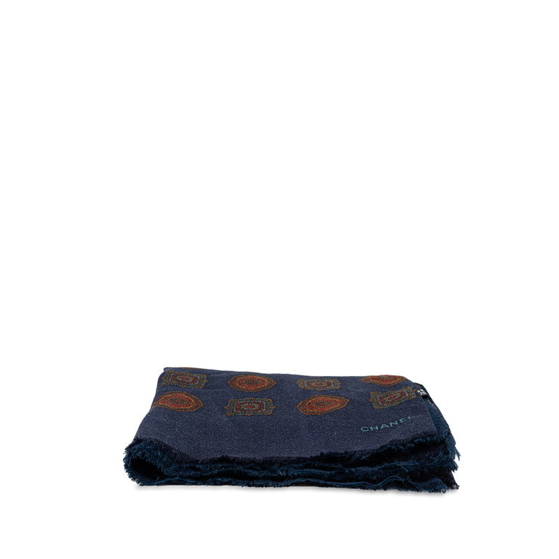 Chanel Logo Machu Picchu Brown Silk Cashmere CHANEL