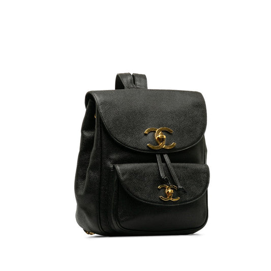 Chanel Vintage Coco Rucksack Backpack Black G Caviar S CHANEL